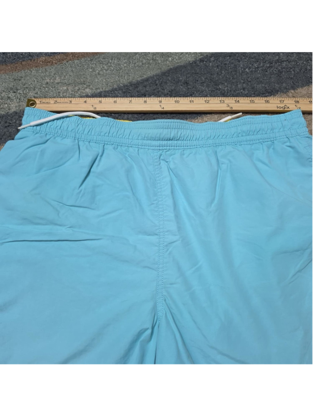Polo Ralph Lauren Swim Trunks Shorts Teal Yellow Logo Men's Size XL - Picture 5 of 7